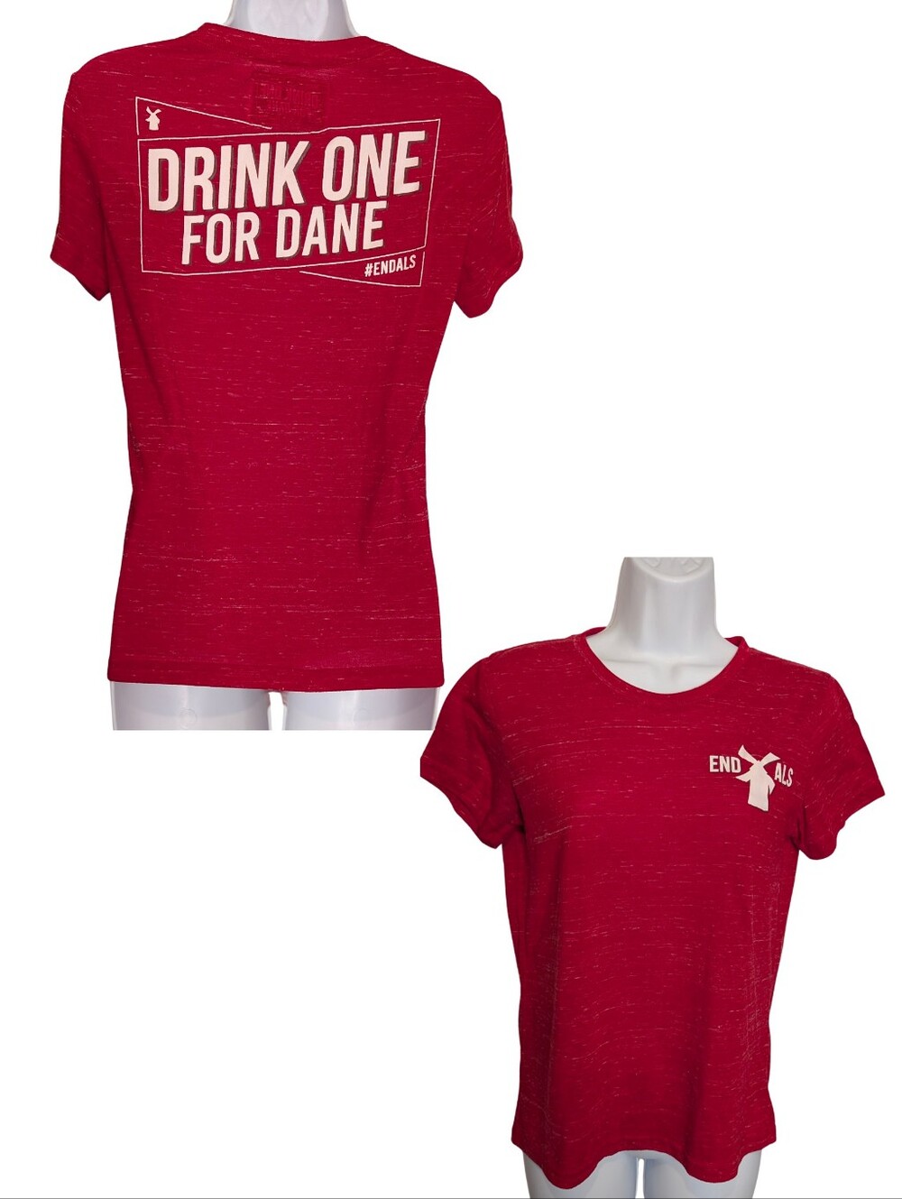 Dutch Bros ALS Cause. 'Drink One For Dane' Graphic Tee. Size Small